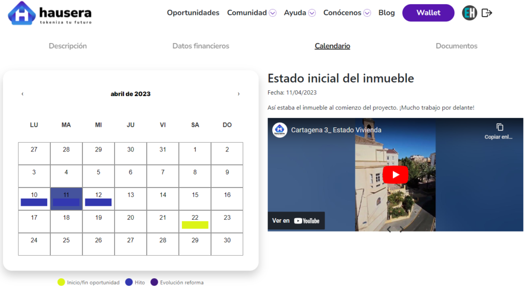 Calendario web de Hausera